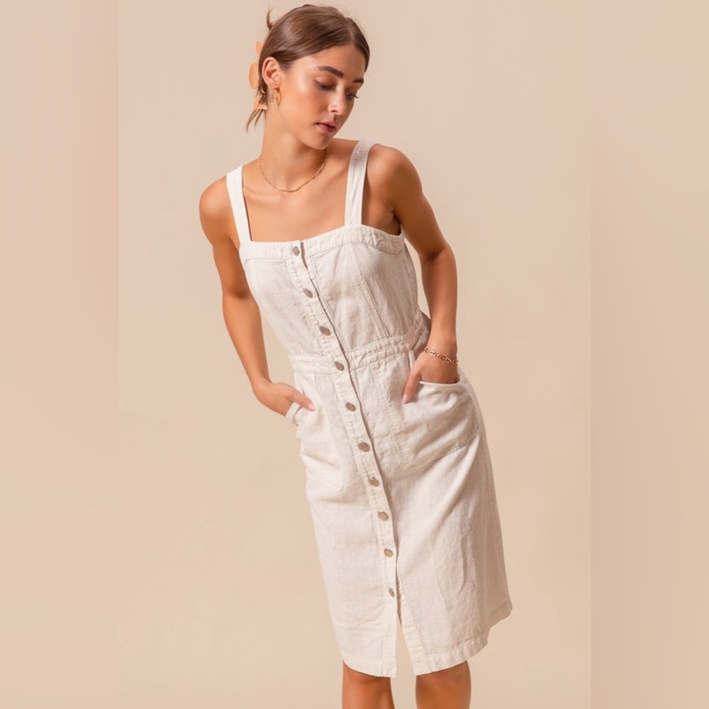SO ME Button Down Pocket Front Pinafore Dress - Picture 12 of 16